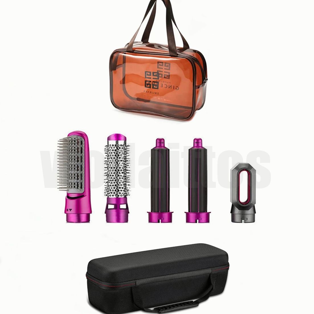 Beauty Hair Dryer 5 and 1  Hot Comb Set Wet and Dry Professional Curling Iron Hair Straightener Styling Tool Hair Dryer Household