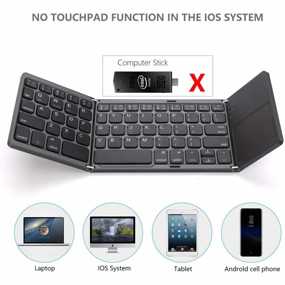 Electronics SLEEK™  Portable Bluetooth Keyboard With Touchpad