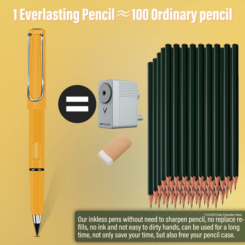 Stationary 6 Pcs/Set No Ink Eternal Pencil
