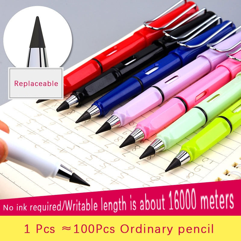 Stationary 6 Pcs/Set No Ink Eternal Pencil