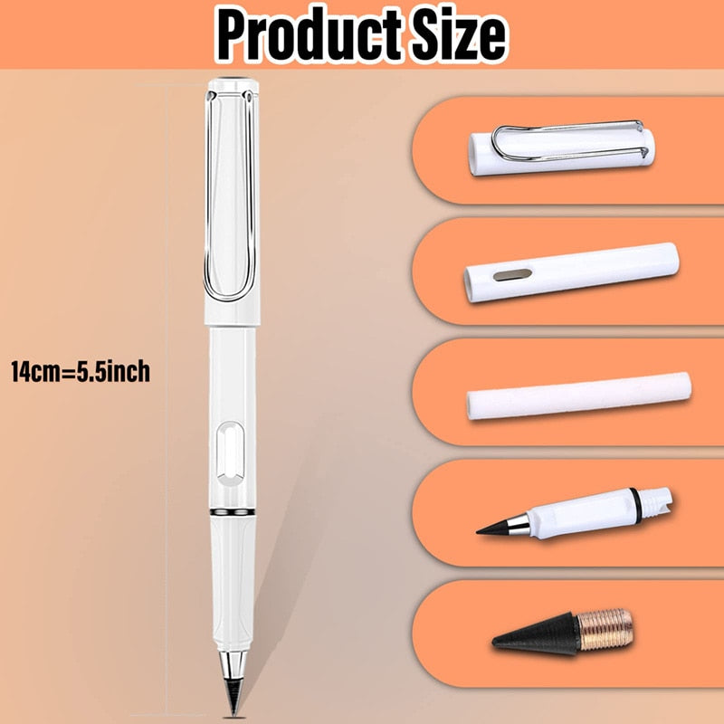 Stationary 6 Pcs/Set No Ink Eternal Pencil