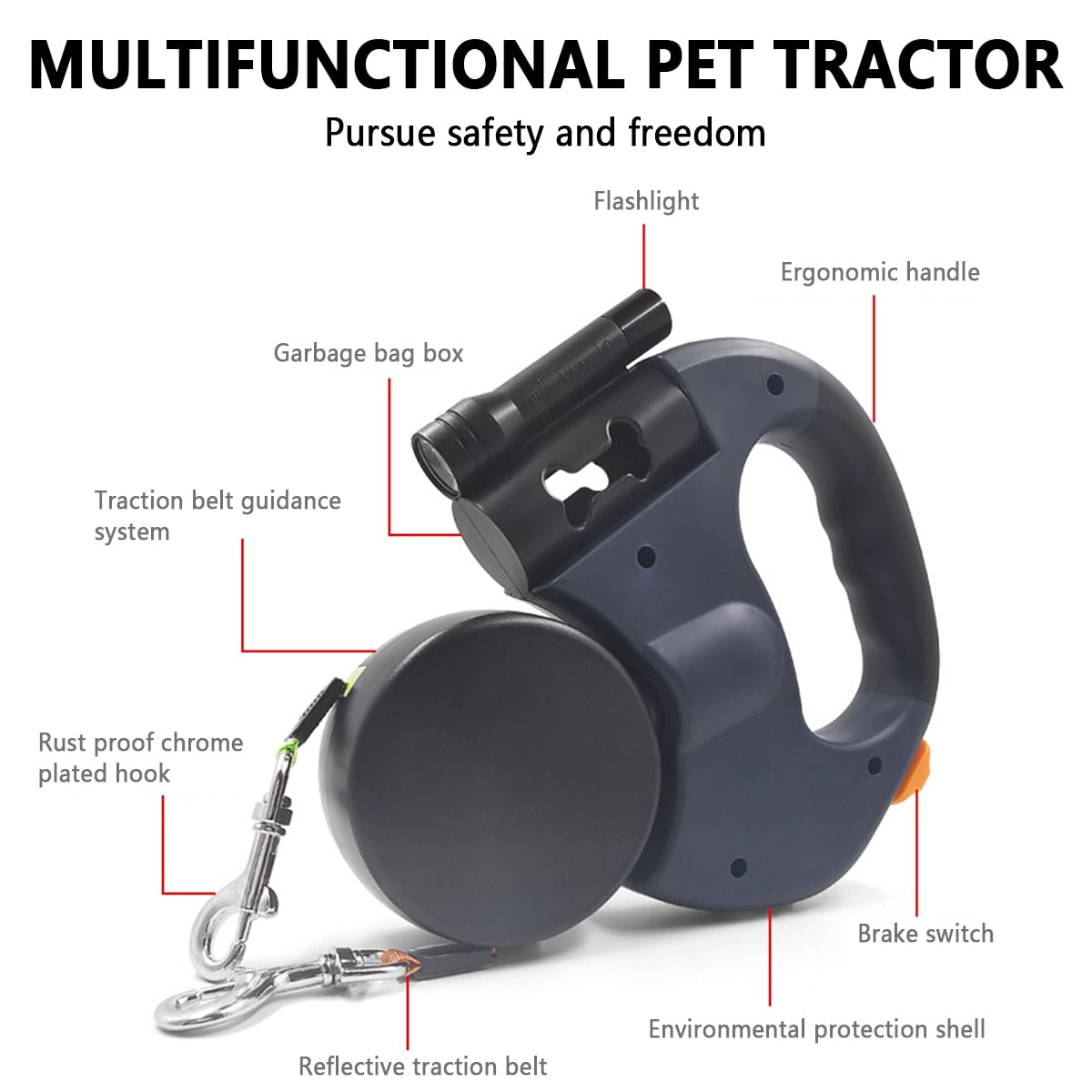 Pets Automatic Dual Retractable Dog Leash