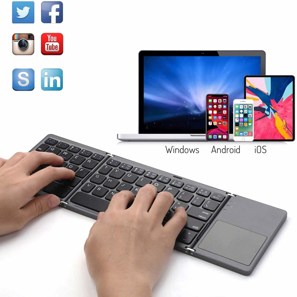 Electronics SLEEK™  Portable Bluetooth Keyboard With Touchpad