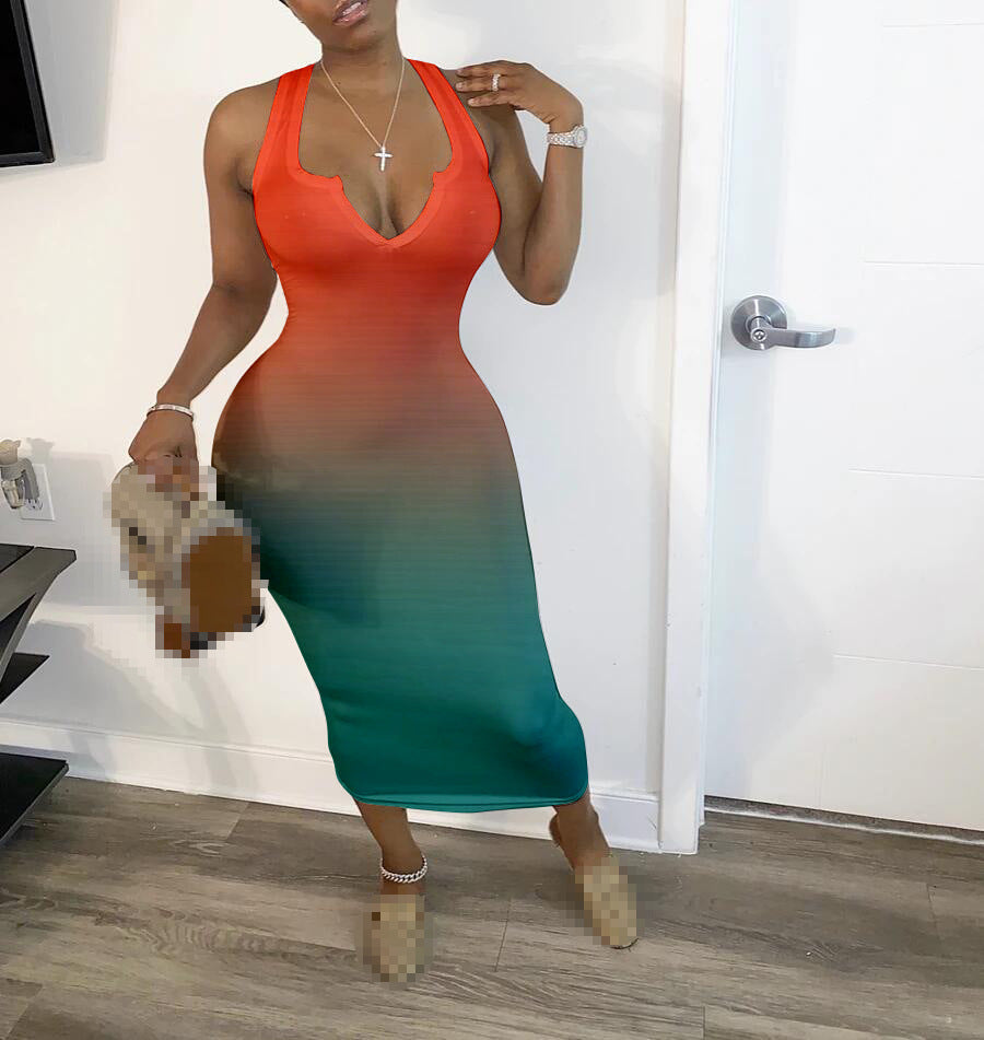 Woman's Clothing V-Neck Summer Dress