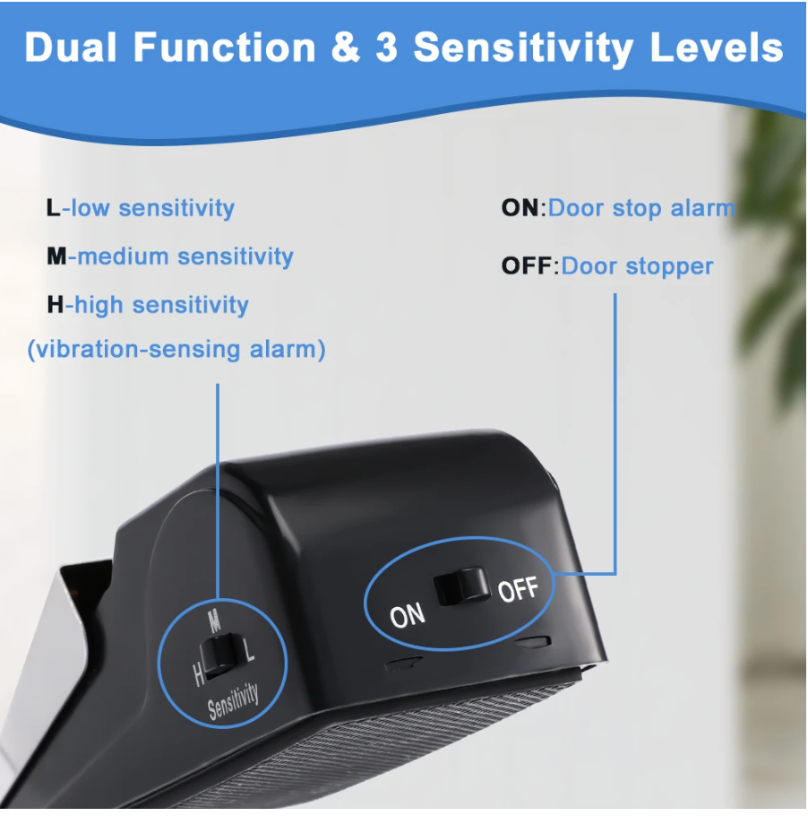 Security Door Stop Alarm - Portable Traveling Security